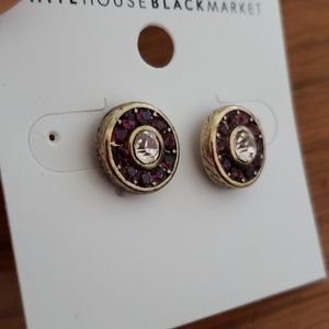 White house black market earrings new clear crysta